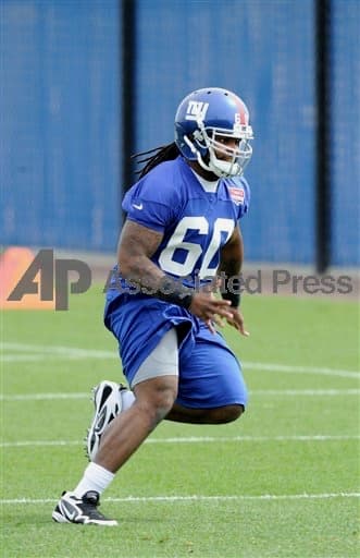 Basim Hudeen #60 at New York Giants practice