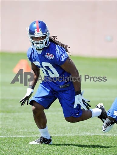 Basim Hudeen #60 in action at Giants training